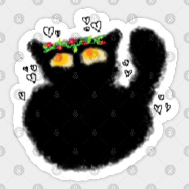 Flower Crown Cat 2 MS paint Sticker by Bingust